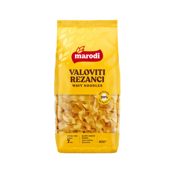 Tjestenina valoviti rezanci s jajima 400g, Marodi