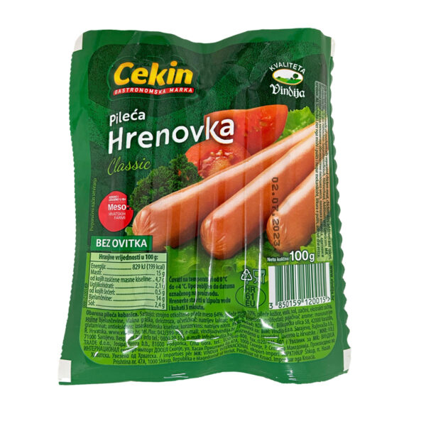 Cekin pileća hrenovka classic 100g, Vindija