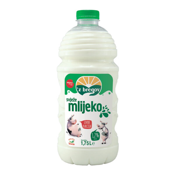 Mlijeko svježe 'z bregov 3,2% m.m. 1,75L, Vindija
