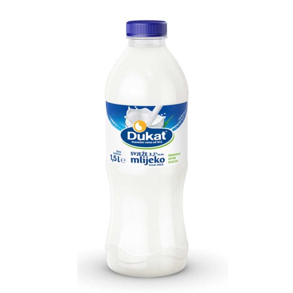 Mlijeko svježe 3,2% m.m. 1,5L, Dukat