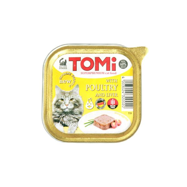 Tomi pašteta za mačke perad/jetra 100g