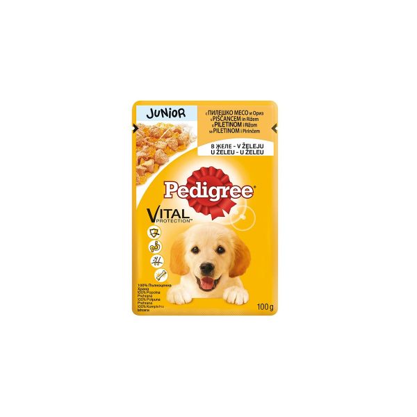 Pedigree Junior s piletinom i rižom u želeu 100g