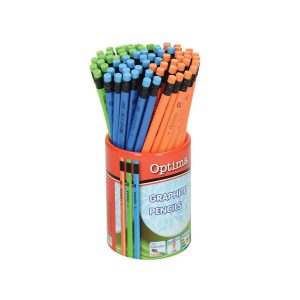 Olovke grafitne HB Optima trokutaste s gumicom u čaši 72kom