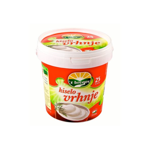 Kiselo vrhnje ‘z bregov 25% m.m. 900g, Vindija