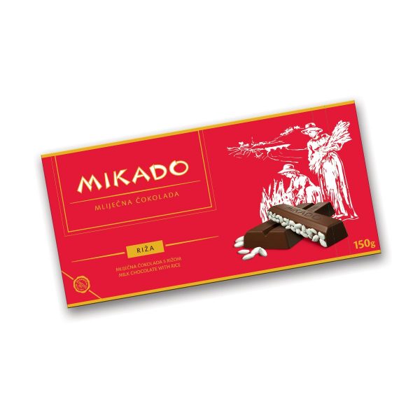Mikado mliječna čokolada s rižom 150g, Zvečevo