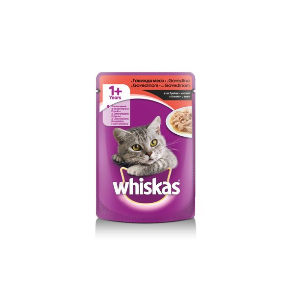 Whiskas 1+ hrana za mačke govedina u umaku, vrećica 100g