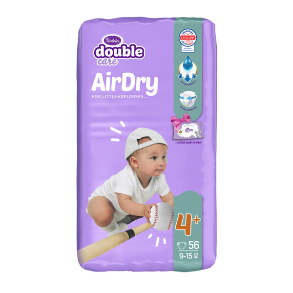 Violeta Double Care AirDry pelene, vel.4+ (9-15kg) 56/1