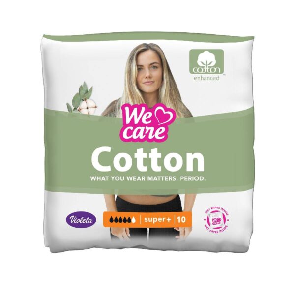 We Care Cotton sensitive hig. ulošci super+ 10/1, Violeta