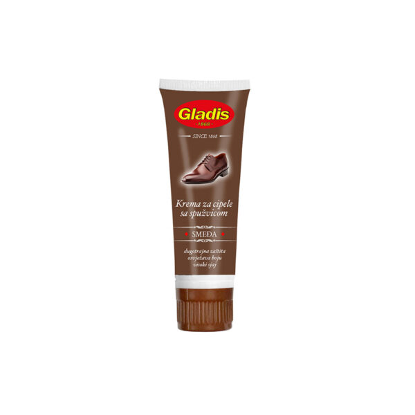 Gladis Krema za cipele sa spužvicom-smeđa 75mL
