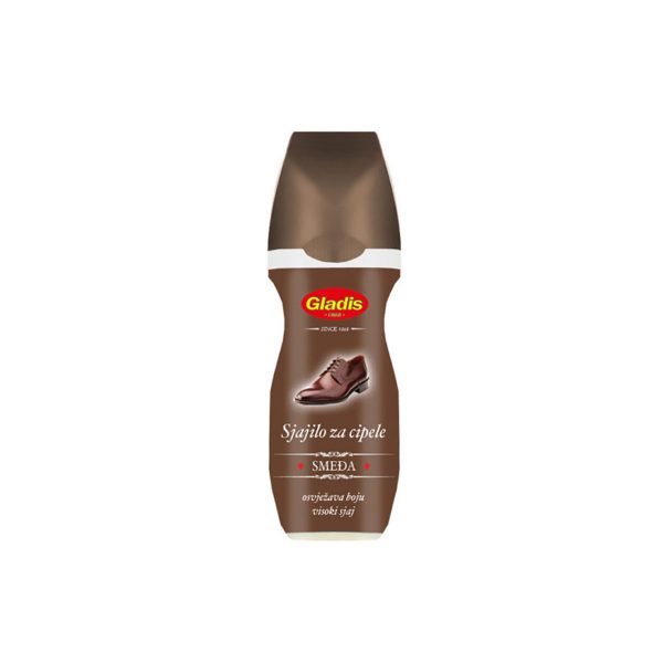 Gladis Sjajilo za cipele sa spužvicom-smeda 75mL
