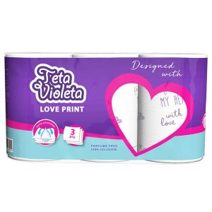 Ručnik Teta Violeta Love print 3/1, Violeta
