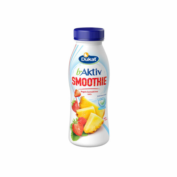 b.Aktiv™ LGG® Smoothie jagoda - ananas 330g, Dukat