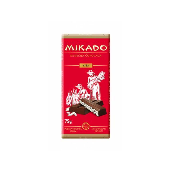 Mikado mliječna čokolada s rižom 75g, Zvečevo