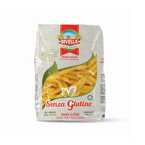 Tjestenina Penne Ziti Rigate mais-riso, bez glutena 400g, Divella