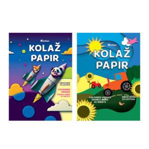 Kolaž papir mat A4 KARBON obostrani 20+5 fluo.=25 lista