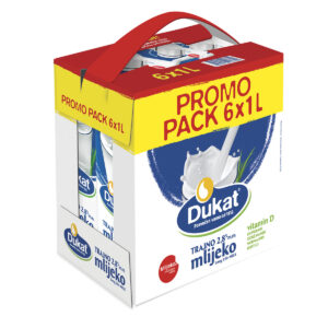 Mlijeko trajno 2,8% m.m. 6 x1L, Dukat
