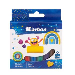 Plastelin Karbon 120 g 8 boja
