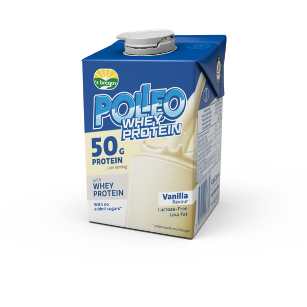 'z bregov Polleo Whey Protein mliječni napitak okus vanilija 0,5 L , Vindija