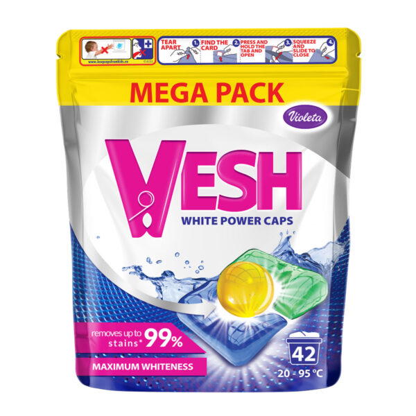 Vesh white power caps 42 pranja, Violeta